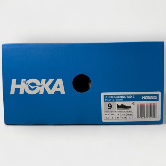 HOKA Crescendo MD 2 Track Spikes Black/White Men 9.0 /Women 10.5 Style 1155116